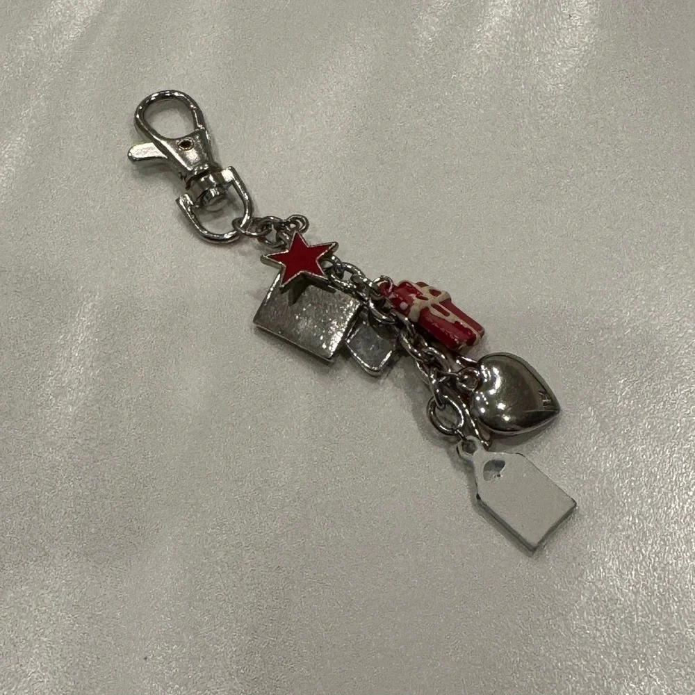 Macy's Shopping Bag Heart High Heel Credit Card Star Charm‎ Dangle Silver Tone